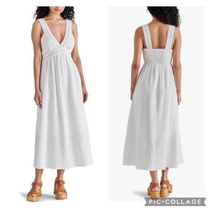 NWT Steve Madden White Gauze V Neck Taryn  Dress Size M